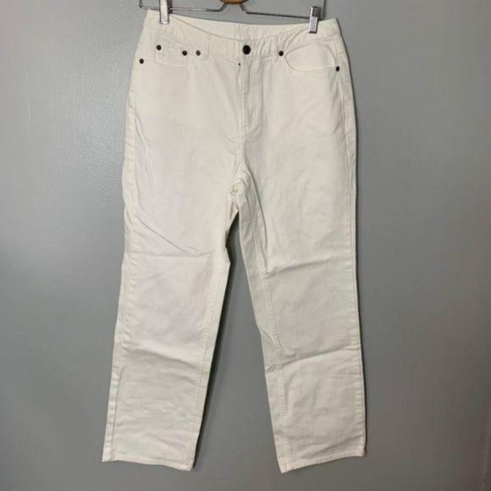 Talbots White Straight Leg Jeans Sz‎ 10